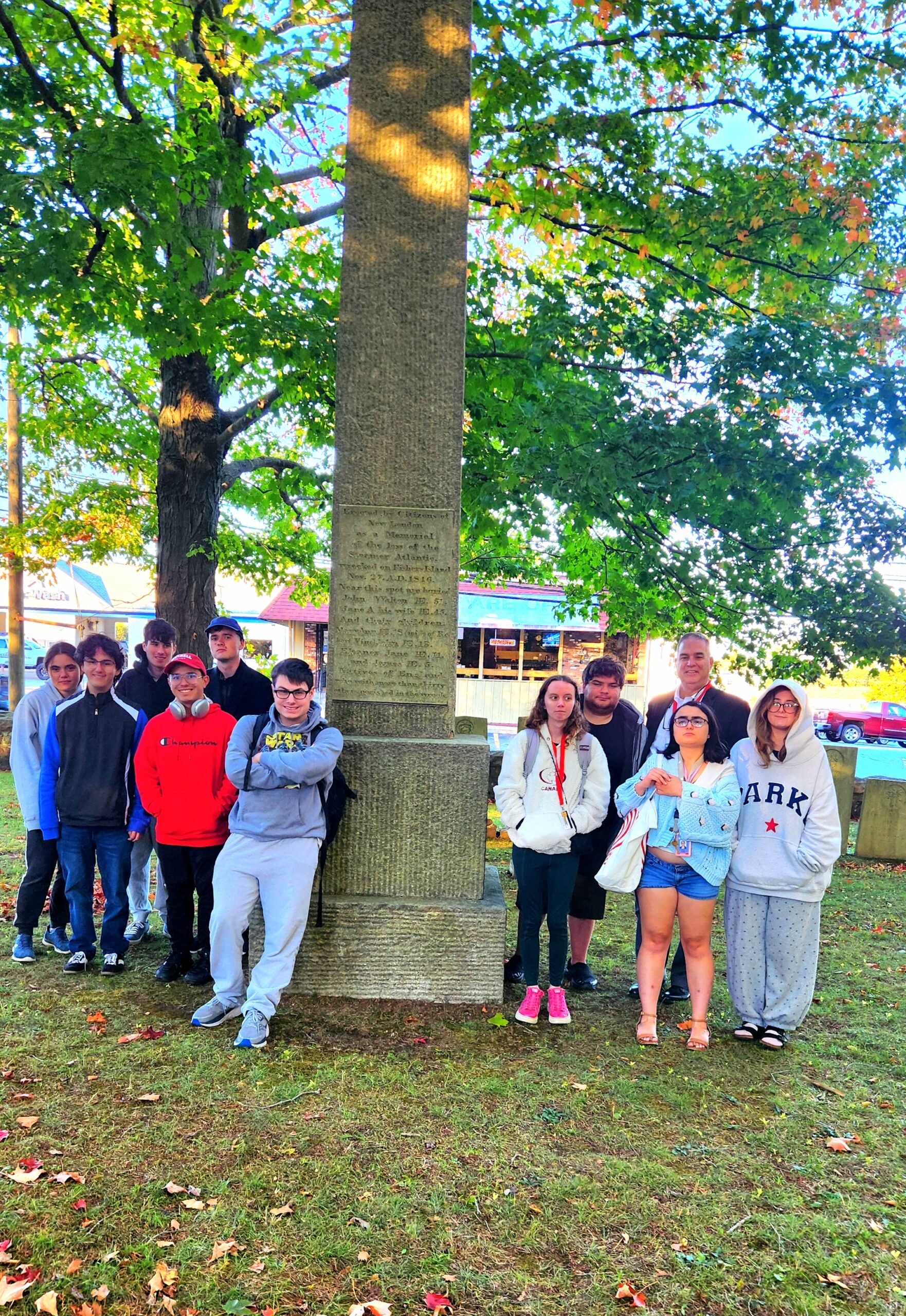 Thames at Mitchell College students in New London Stories course